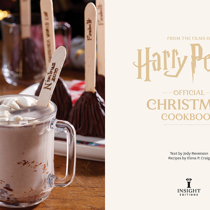 Hardcover Harry Potter: Official Christmas Cookbook by Insight Editions featuring magical holiday recipes and festive illustrations.
