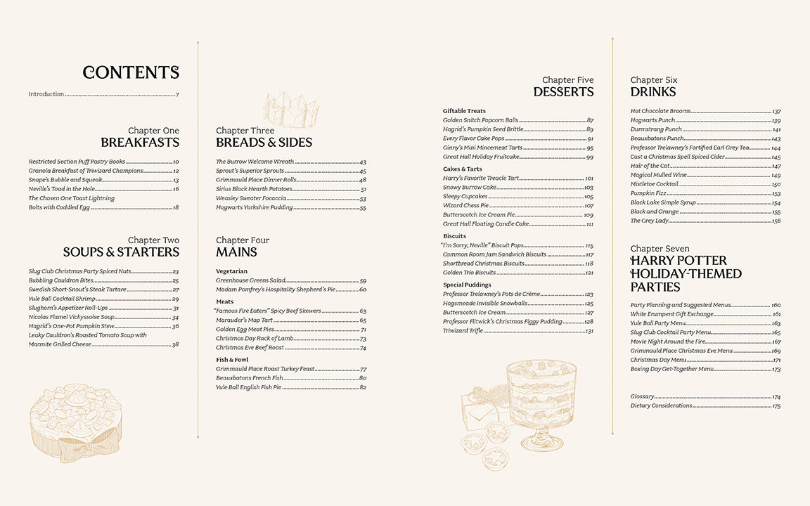 Hardcover Harry Potter: Official Christmas Cookbook by Insight Editions featuring festive recipes and Harry Potter-themed illustrations.