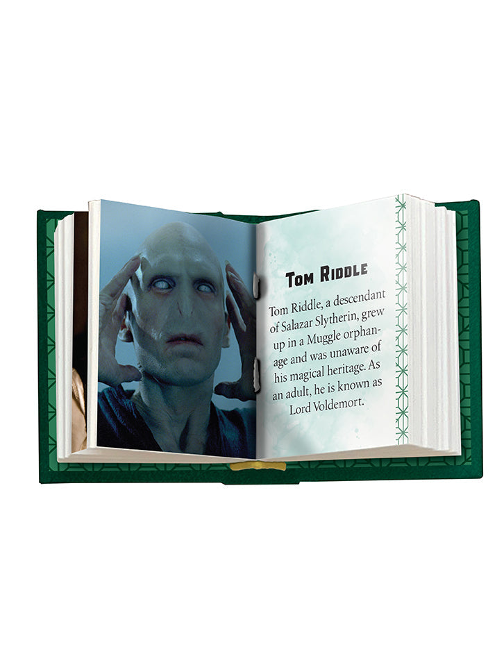 Hardcover Harry Potter Slytherin book by Insight Editions featuring the iconic Slytherin house emblem and detailed cover art.