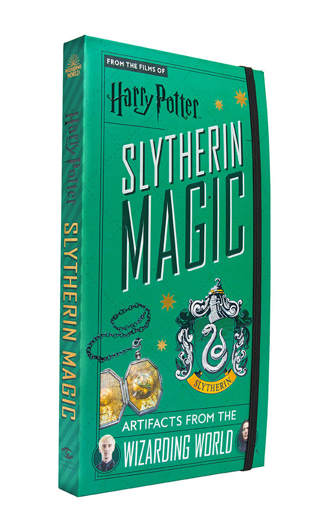 Hardcover Harry Potter Slytherin Magic book by Insight Editions featuring Slytherin house emblem and magical illustrations.