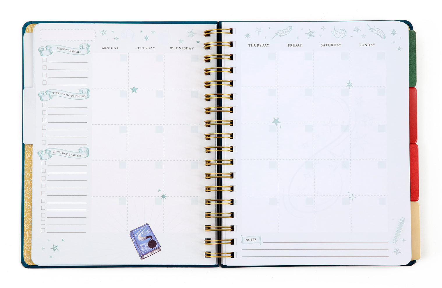 Hardcover Harry Potter Spells and Potions 12-Month Undated Planner by Insight Editions, featuring magical design and official branding.