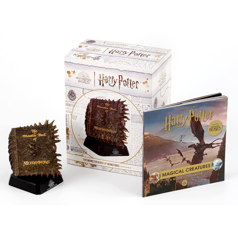 Hardcover Harry Potter Monster Book of Monsters model and book by Insight Editions, featuring detailed illustration and design.