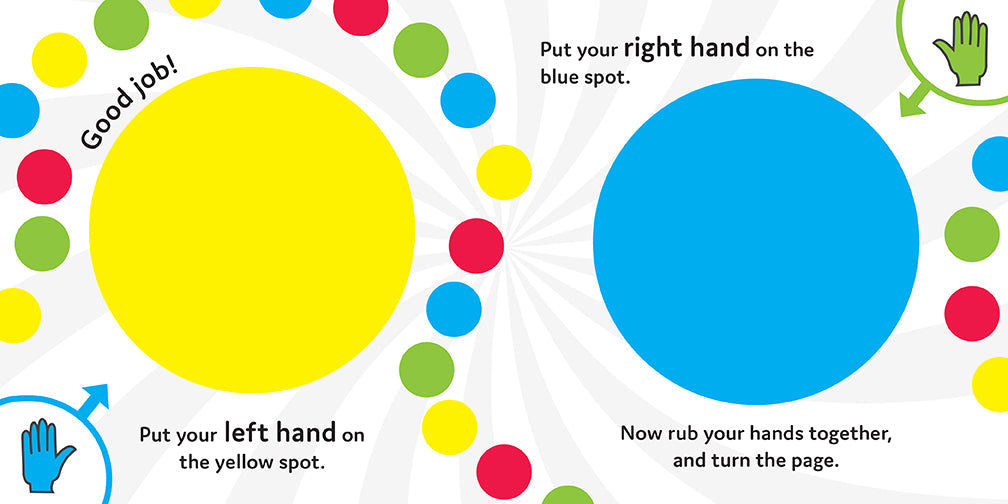 Hardcover book titled "Hasbro Twister: Right Hand Here" by Insight Editions, featuring a colorful cover design.