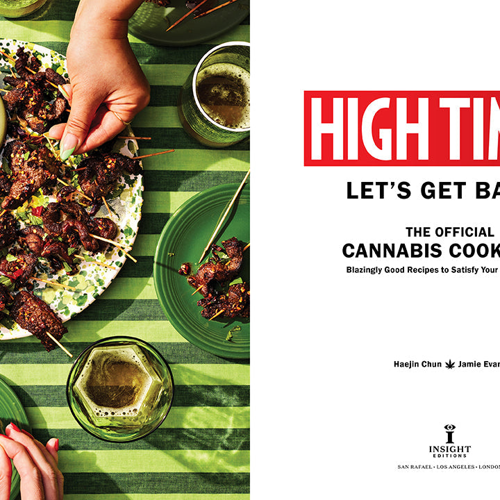 Hardcover book titled "High Times: Let's Get Baked!" by Insight Editions, featuring colorful cover art and bold lettering.