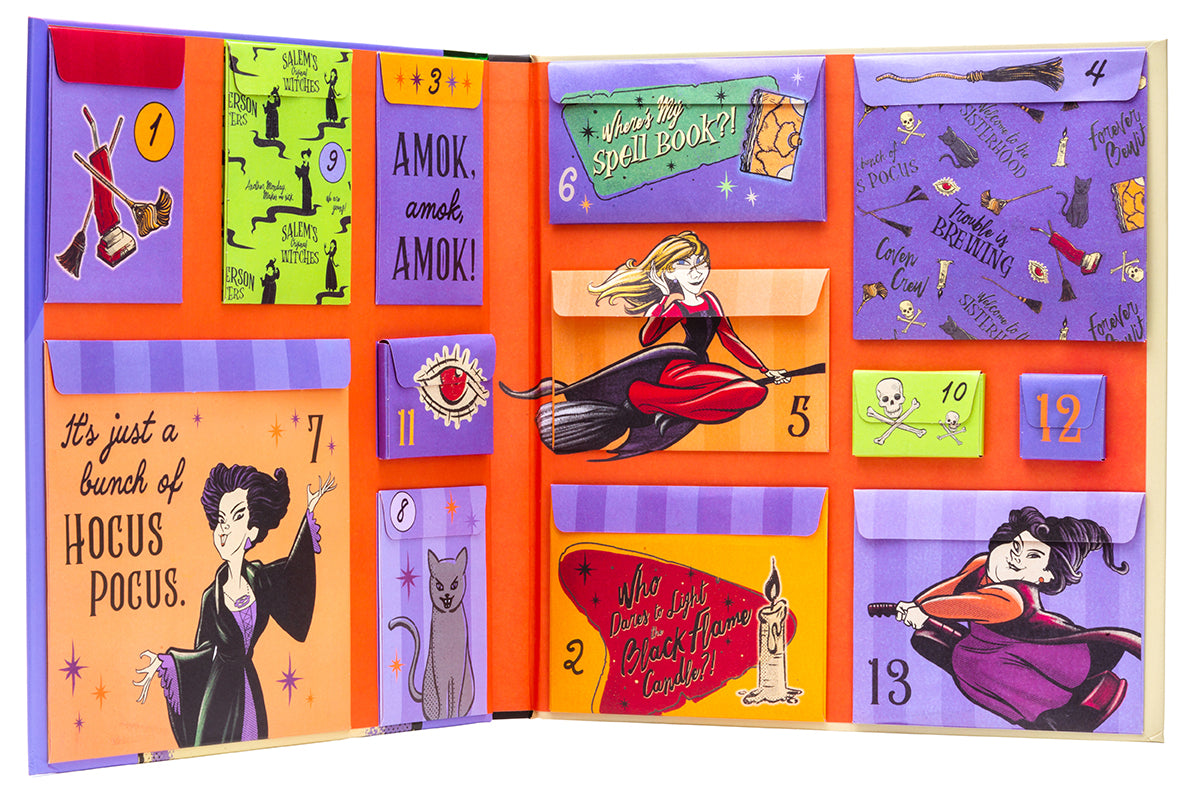 Hardcover book titled "Hocus Pocus: 13 Frights of Halloween" by Insight Editions, featuring spooky Halloween-themed illustrations.