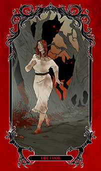 Hardcover Horror Tarot Deck and Guidebook by Insight Editions, featuring dark, eerie artwork and detailed card descriptions.