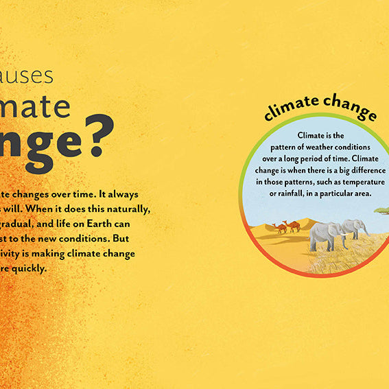 Hardcover book titled "How Do We Stop Climate Change?" by Insight Editions, featuring a cover with environmental imagery.