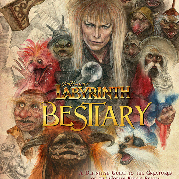 Hardcover of Jim Henson's Labyrinth Bestiary by Insight Editions featuring detailed illustrations of mythical creatures from the film.