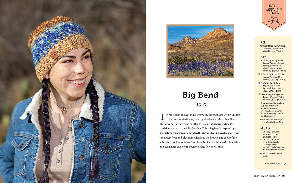Hardcover book titled "Knitting the National Parks" by Insight Editions featuring a colorful cover design.