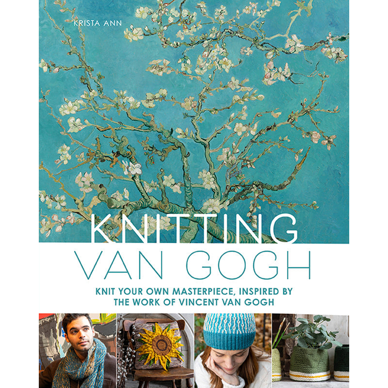 Hardcover Knitting Van Gogh book by Insight Editions featuring artwork and knitting patterns inspired by the famous painter.