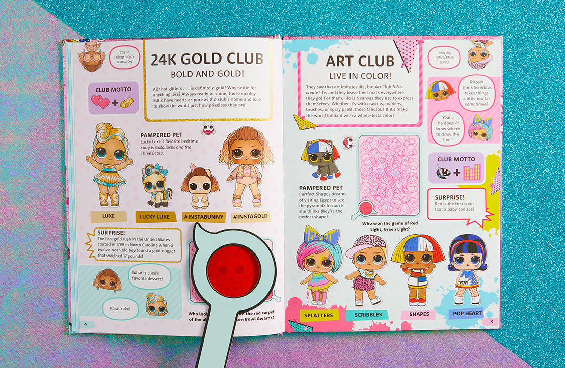 Hardcover L.O.L. Surprise! Book of Surprises by Insight Editions featuring colorful illustrated pages and playful design.