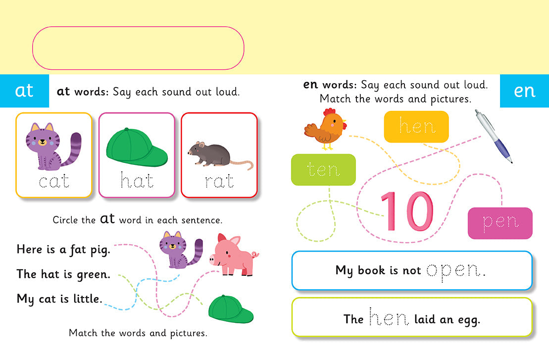 Hardcover "Let's Learn: Word Families" Write and Wipe educational book by Insight Editions featuring colorful cover and educational illustrations.
