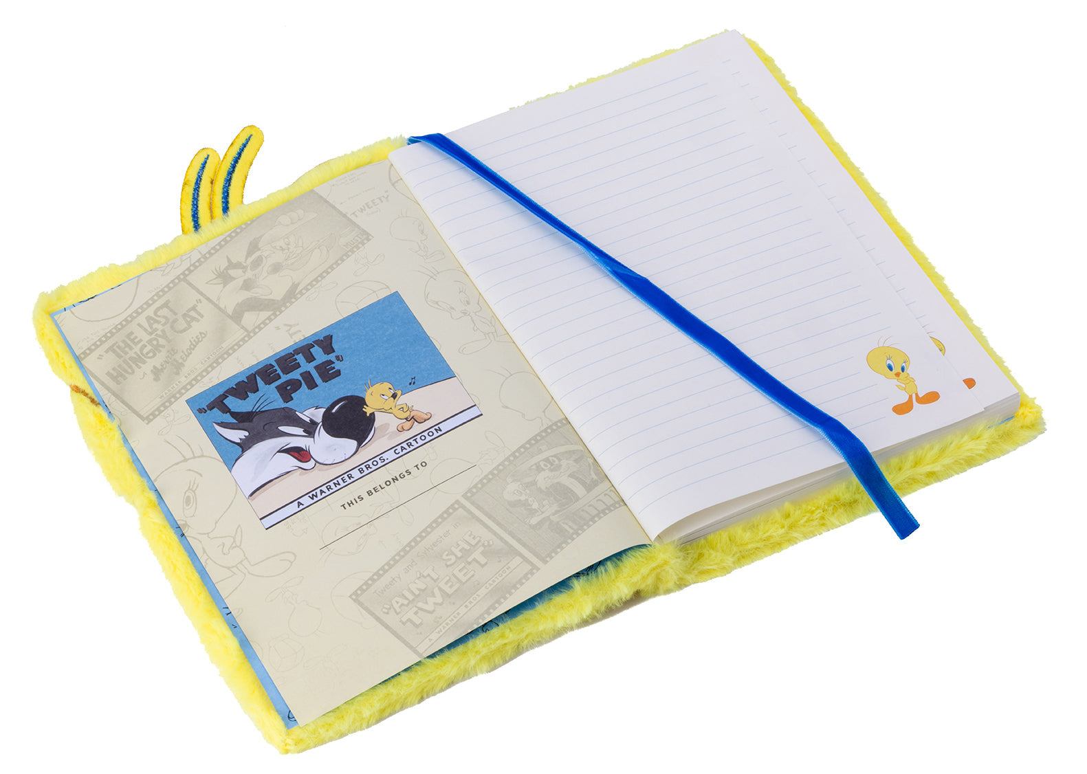 Hardcover Looney Tunes Tweety Bird plush journal by Insight Editions, featuring colorful Tweety Bird illustration on the cover.