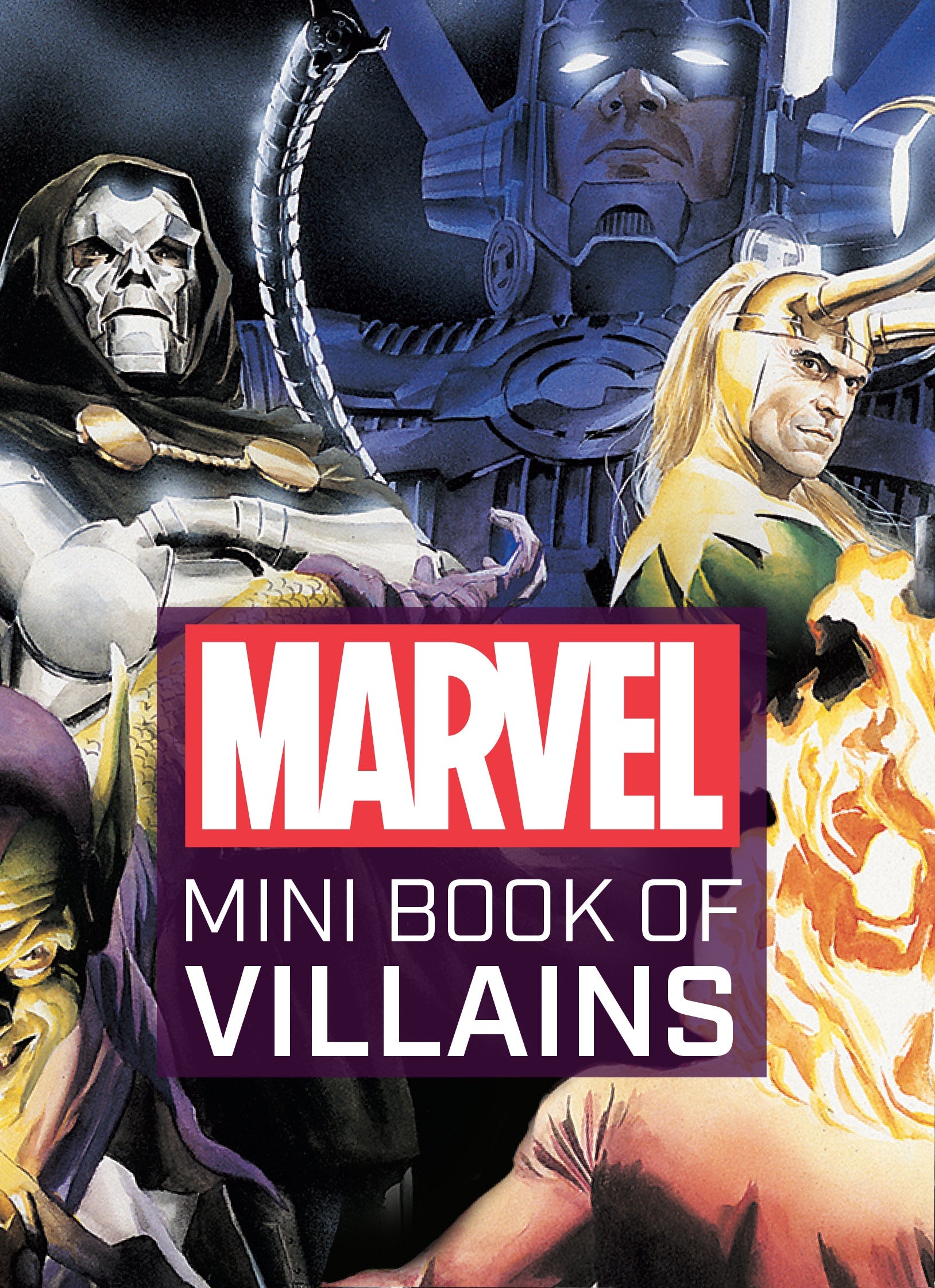 Hardcover Marvel Comics Mini Book of Villains by Insight Editions, featuring villain character illustrations and story snippets.