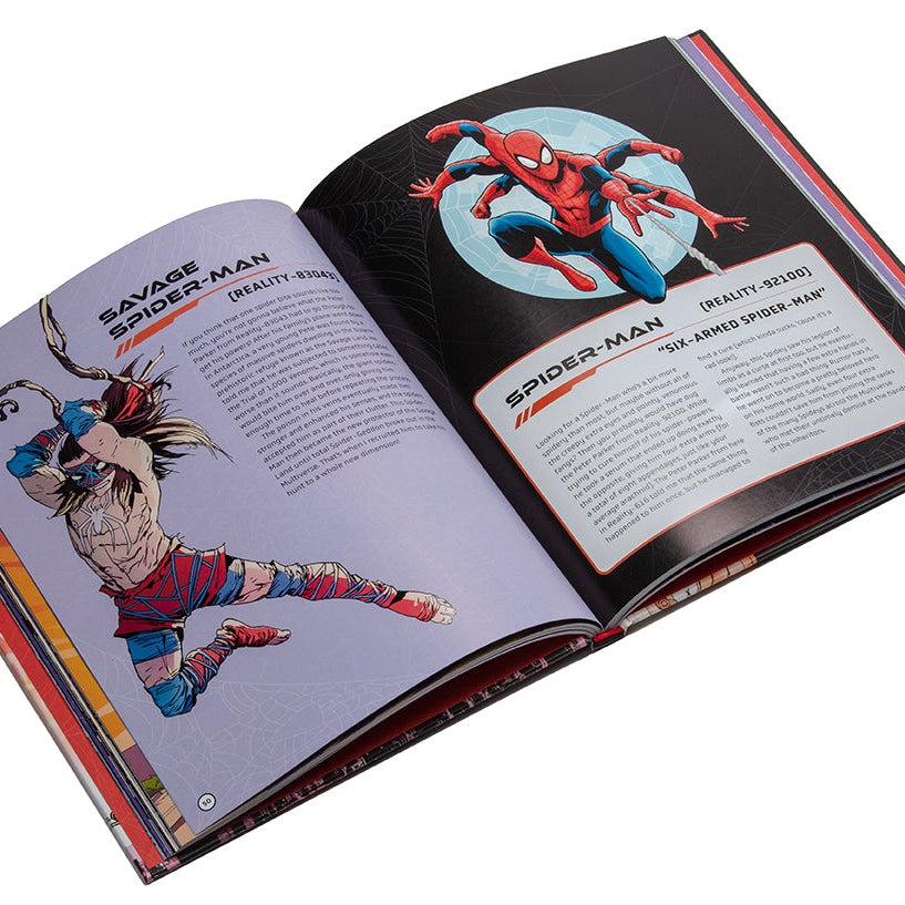 Hardcover edition of Marvel: Illustrated Guide to the Spider-Verse by Insight Editions with colorful Spider-Man cover art.
