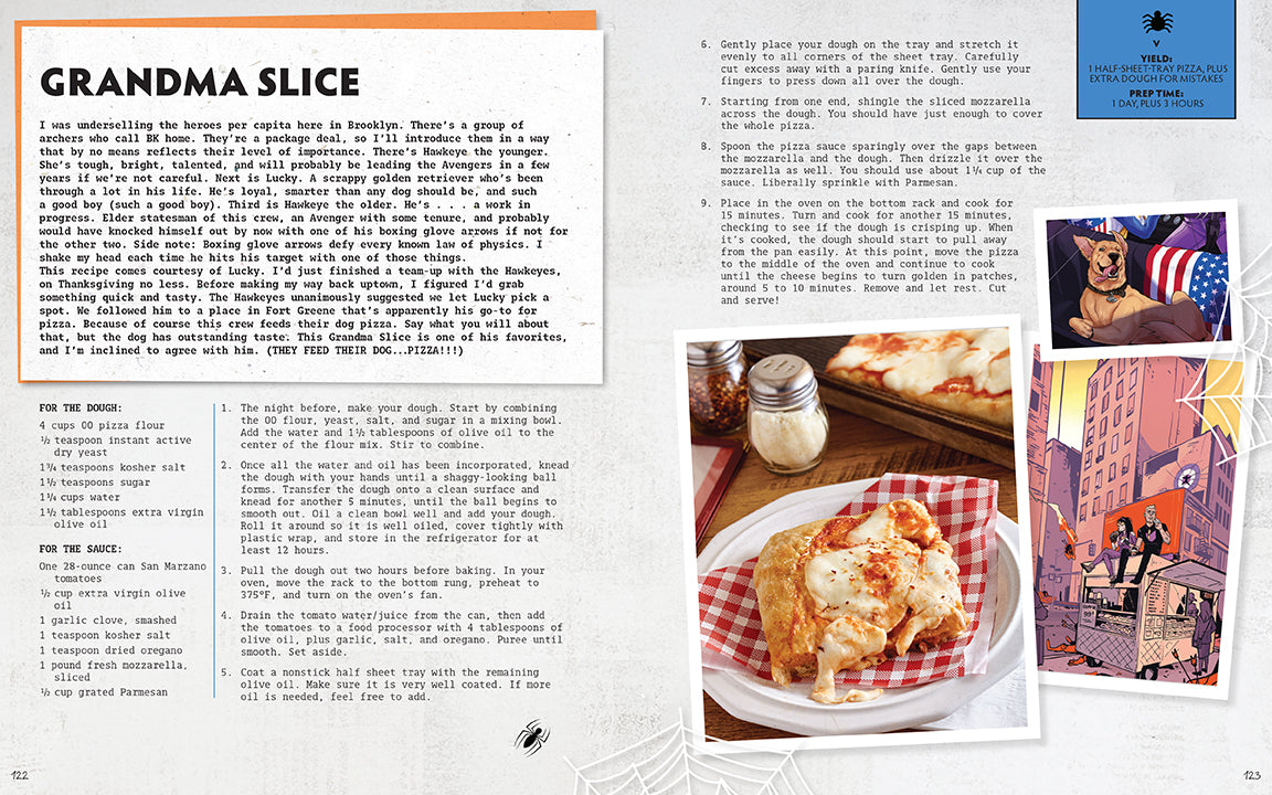 Hardcover Marvel Spider-Man: The Official Cookbook by Insight Editions, featuring Spider-Man-themed recipes and colorful cover art.