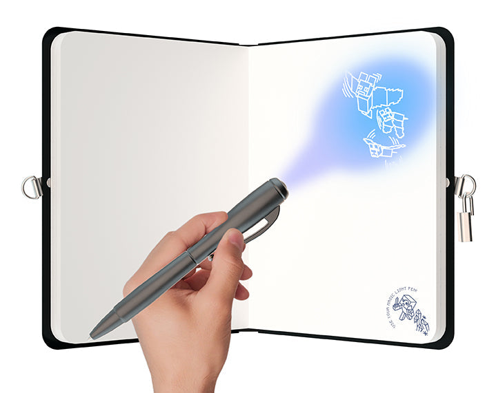 Hardcover Minecraft Beware of the Dark Invisible Ink Lock & Key Diary by Insight Editions, featuring a dark-themed design and lock mechanism.