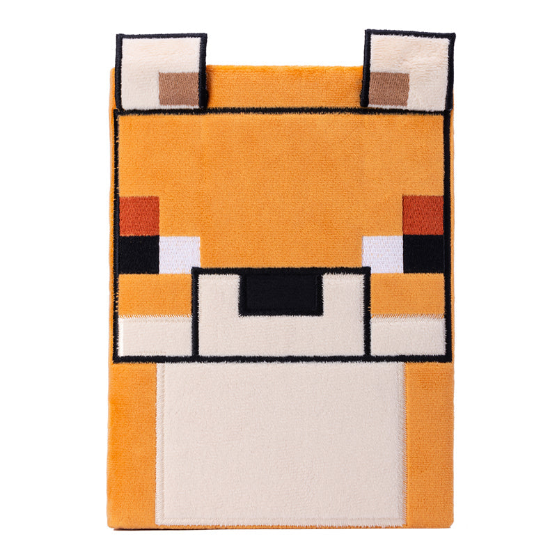 Hardcover Minecraft Fox Plush Journal by Insight Editions featuring a fox plush design and a sturdy book cover.