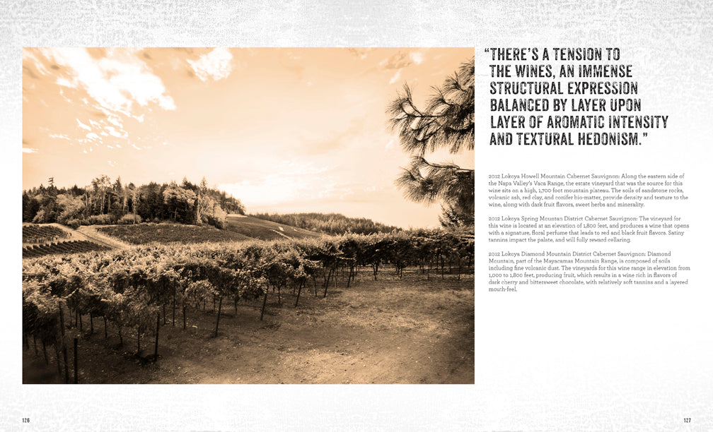 Hardcover book titled Napa Valley Cabernets by Insight Editions, featuring images and information on Napa Valley wines.