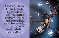 Hardcover copy of "The Tiny Book of Jack Skellington" from Nightmare Before Christmas by Insight Editions, featuring festive themed illustrations.