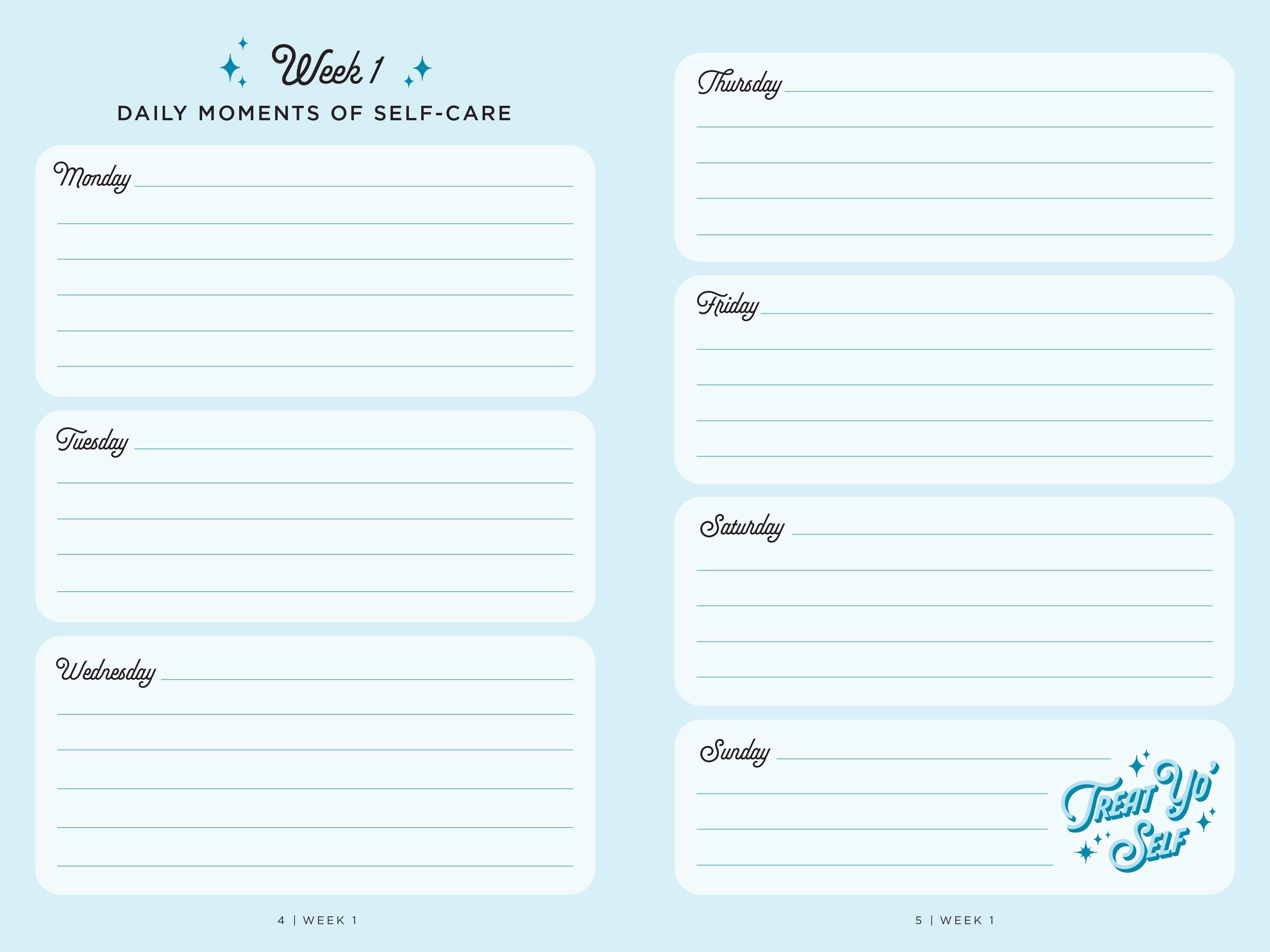 Hardcover "Treat Yo' Self" guided journal from Parks and Recreation by Insight Editions, featuring playful design and motivational prompts.