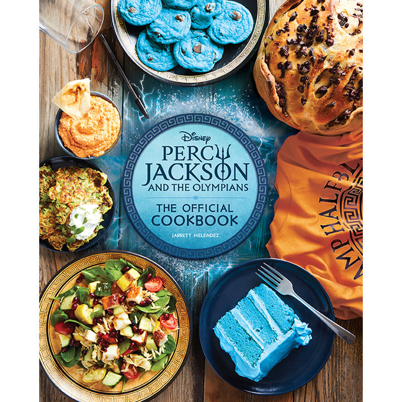 Hardcover of Percy Jackson and the Olympians: The Official Cookbook by Insight Editions, featuring a book cover with mythological illustrations.