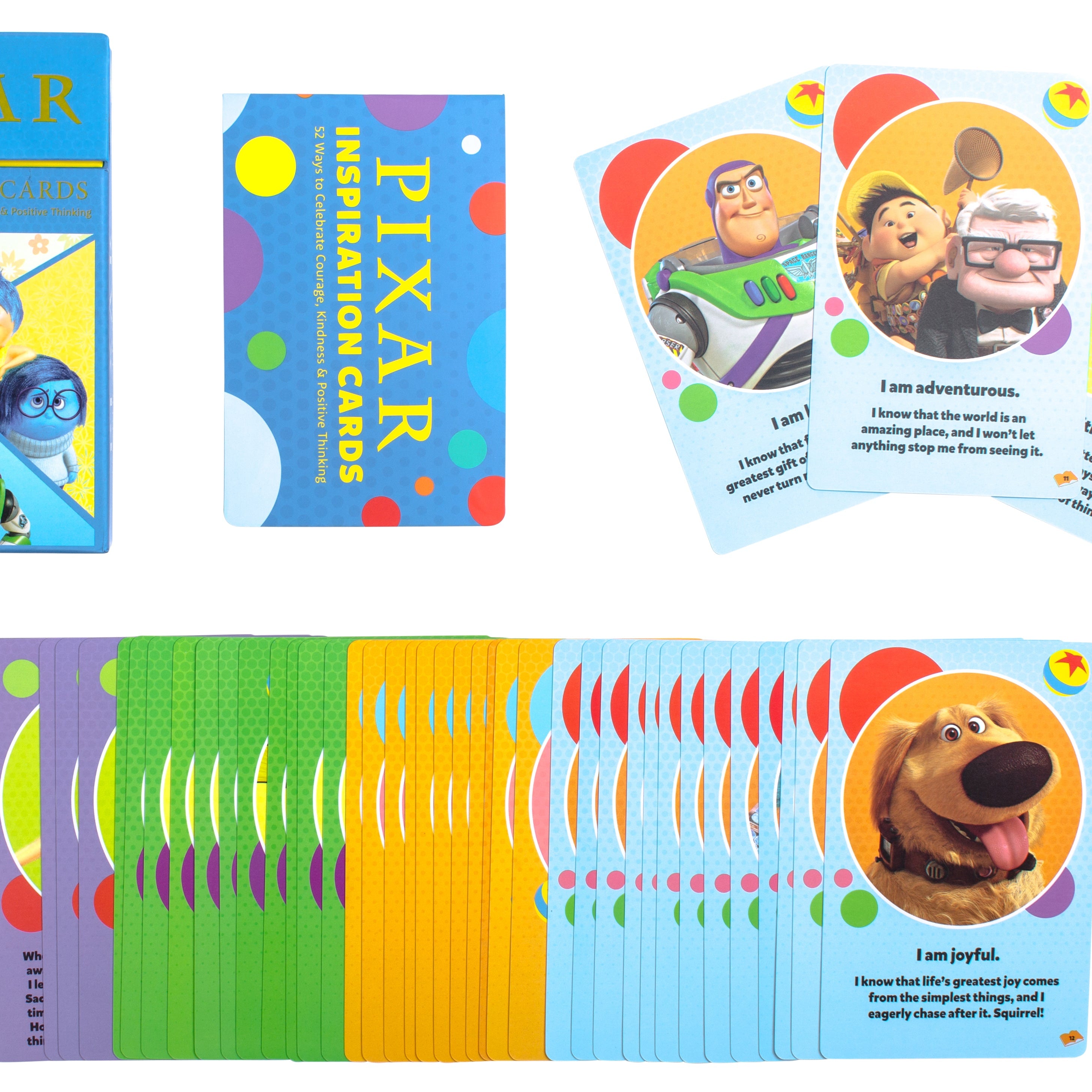 Hardcover Pixar Inspiration Cards by Insight Editions featuring colorful, illustrated cards inspired by Pixar characters and stories.
