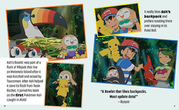 Hardcover Pokémon Trainer's Mini Exploration Guide to Alola by Insight Editions, featuring colorful Pokémon illustrations and guide pages.