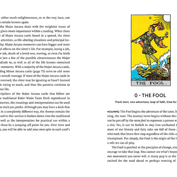 Hardcover Reading Tarot book by Insight Editions with colorful tarot card illustrations on the cover.