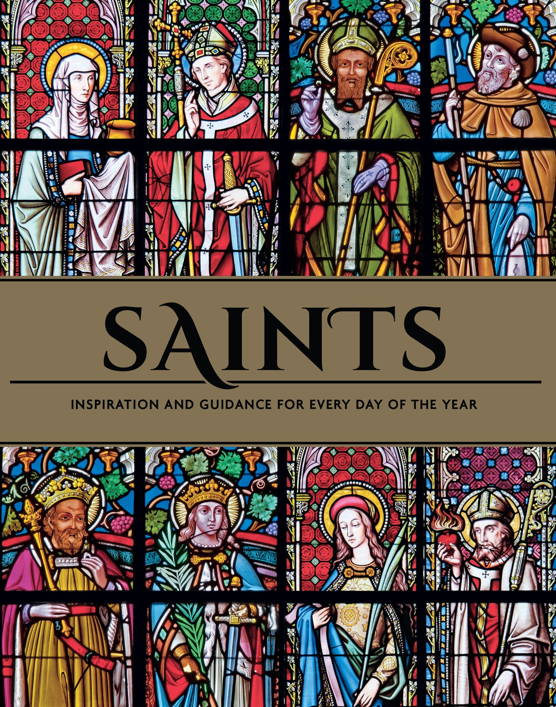 Hardcover book titled Saints by Insight Editions featuring religious art and illustrations on the cover.