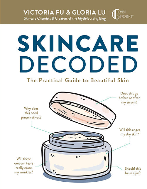 Hardcover book titled "Skincare Decoded" by Insight Editions, featuring a close-up of the book cover with skincare-related design elements.