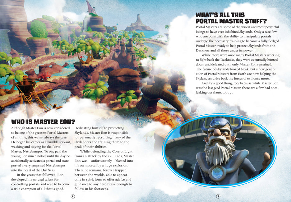 Hardcover copy of Skylanders: A Portal Master's Guide to Skylands by Insight Editions, featuring colorful cover art.