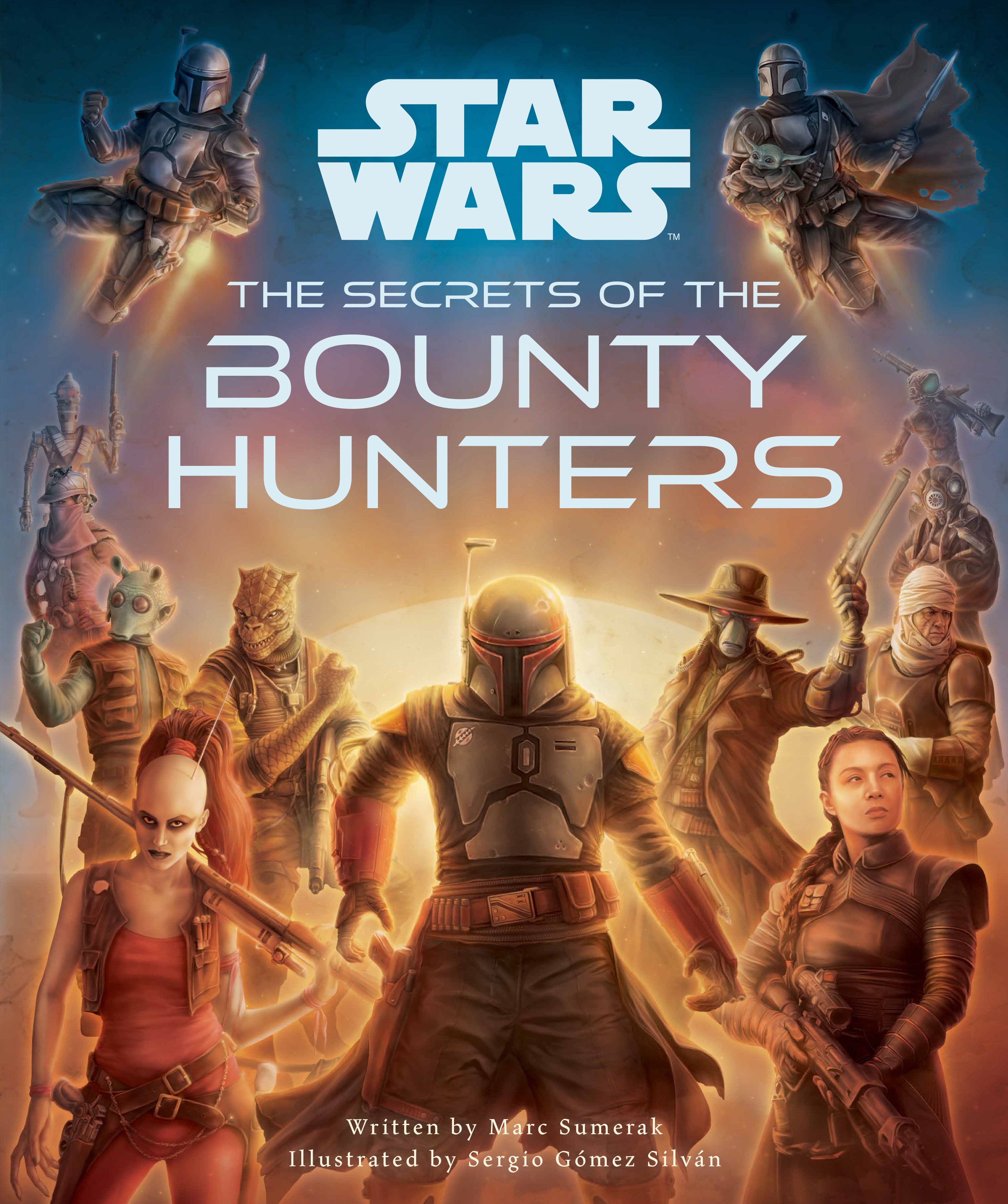 Hardcover book titled Star Wars: The Secrets of the Bounty Hunters by Insight Editions, with cover art featuring bounty hunter imagery.