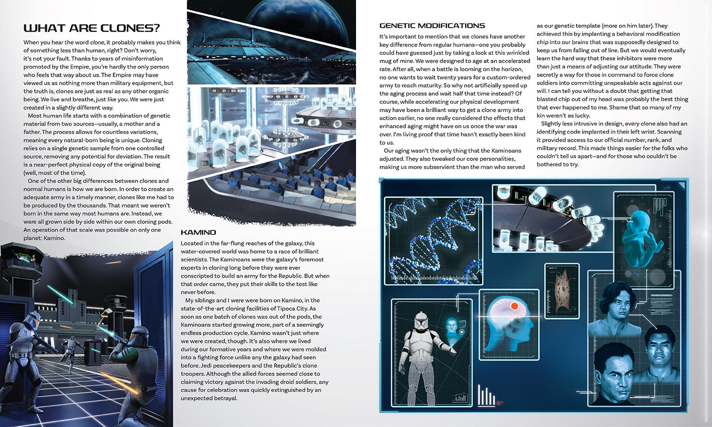 Hardcover book titled "Star Wars: The Secrets of the Clone Troopers" by Insight Editions with a detailed cover illustration.