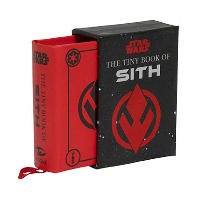 Hardcover of "Star Wars: The Tiny Book of Sith" by Insight Editions with dark cover and Sith logo design.