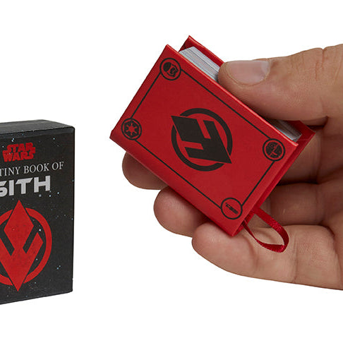 Hardcover copy of Star Wars: The Tiny Book of Sith by Insight Editions, featuring a dark-themed cover with Sith imagery.