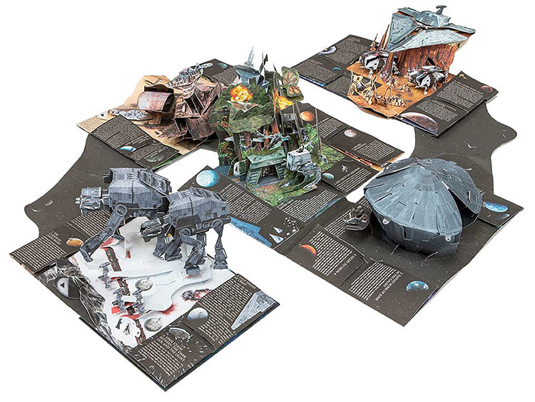 Hardcover of Star Wars: The Ultimate Pop-Up Galaxy by Insight Editions, featuring an intricate pop-up galaxy scene inside.