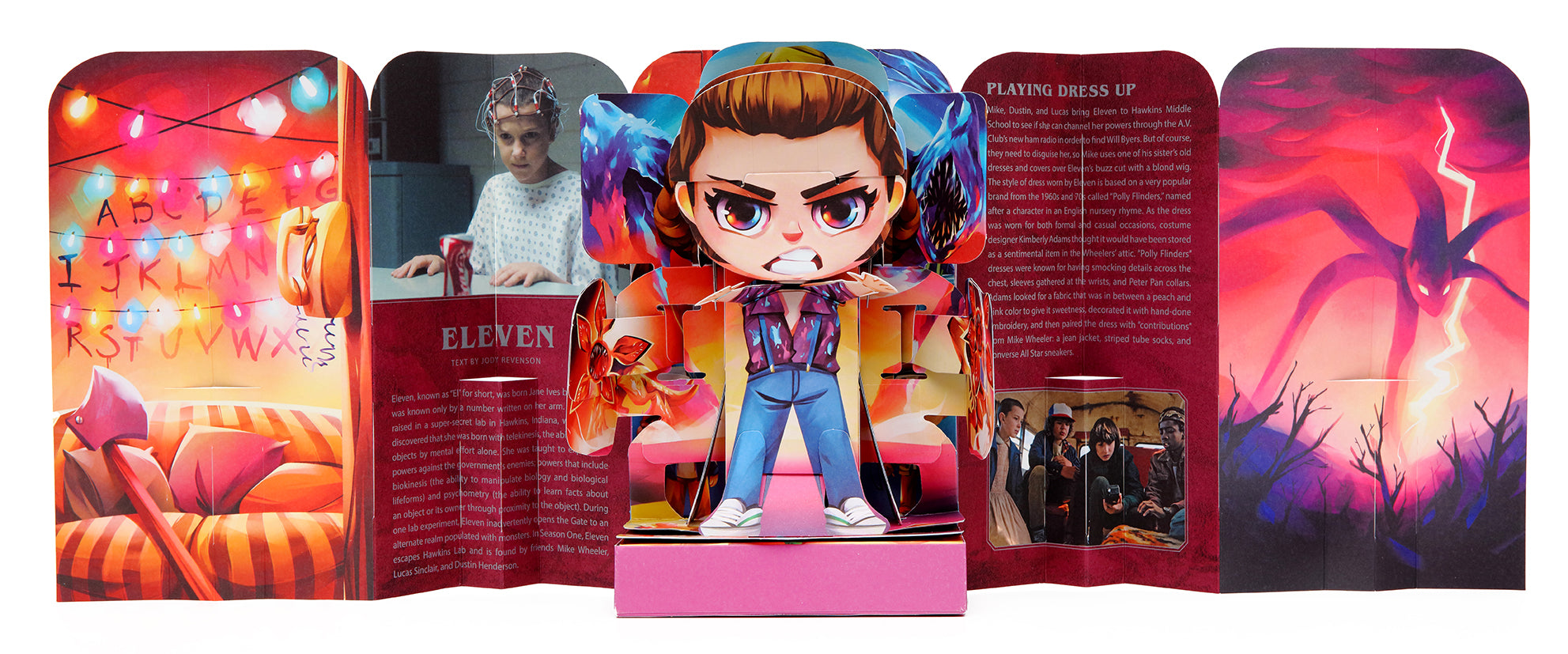 Hardcover Stranger Things Flip Pop featuring Eleven from Insight Editions, with vibrant artwork of the popular character.