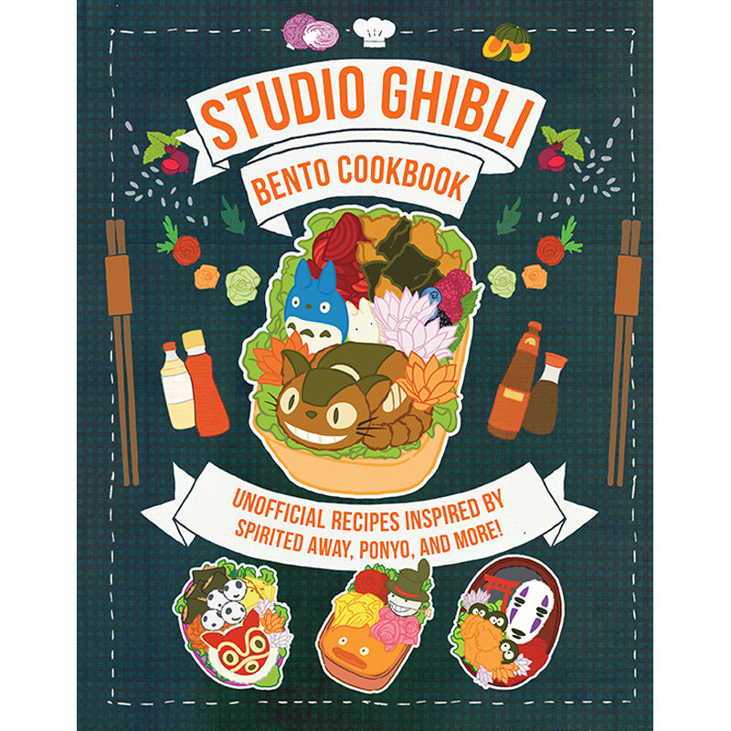 Hardcover Studio Ghibli Bento Cookbook by Insight Editions featuring colorful illustrations and bento recipe images.