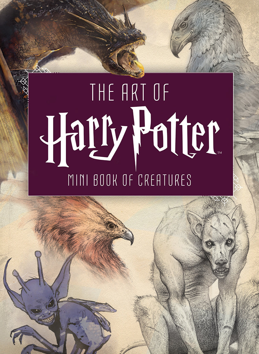 Hardcover "The Art of Harry Potter" mini book of creatures by Insight Editions featuring detailed illustrations of magical creatures.