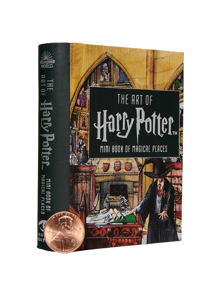 Interior image of "The Art of Harry Potter" hardcover book by Insight Editions, showcasing detailed illustrations of magical places.