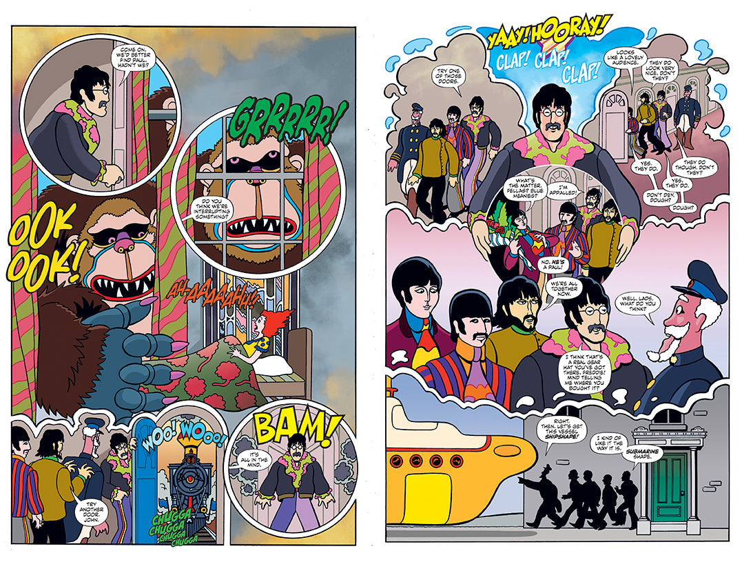 Hardcover book titled The Beatles Yellow Submarine by Insight Editions featuring colorful cover art with the band members and submarine illustration.