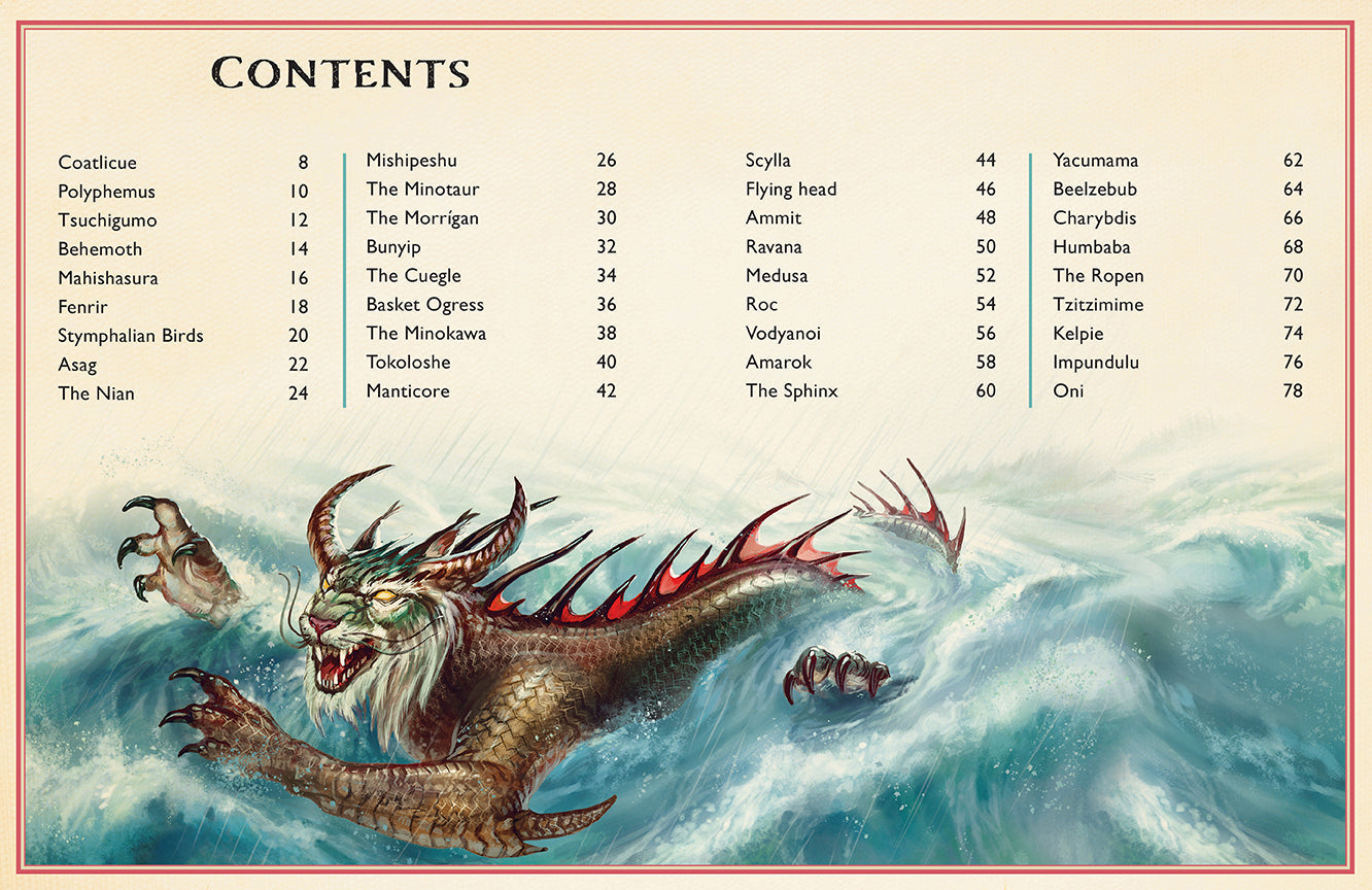 Hardcover copy of The Magnificent Book of Monsters by Insight Editions, featuring colorful monster illustrations on the cover.