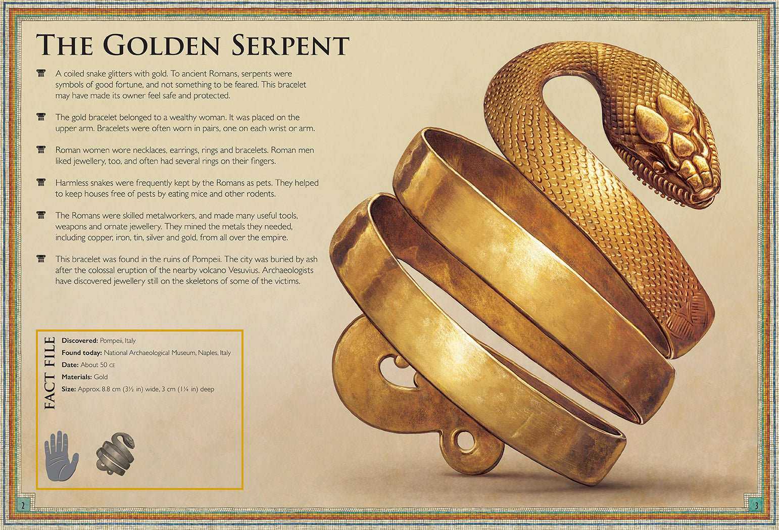 Hardcover of The Magnificent Book of Treasures: Ancient Rome by Insight Editions, featuring detailed illustrations of Roman artifacts.