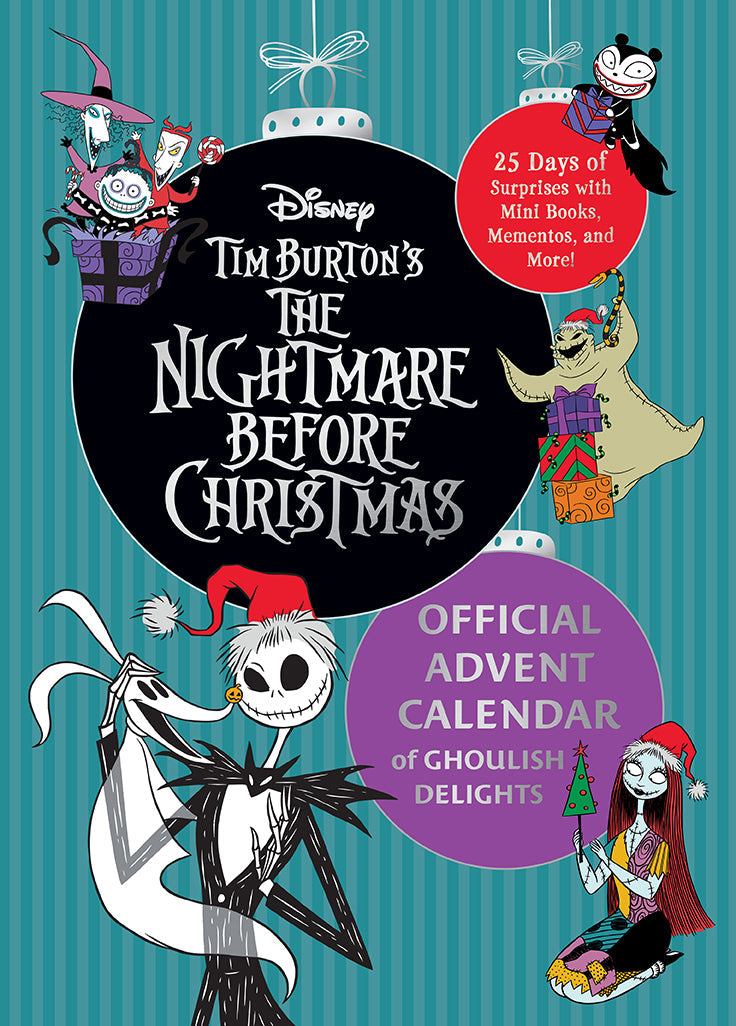 Hardcover The Nightmare Before Christmas: Ghoulish Delights Advent Calendar by Insight Editions featuring spooky holiday illustrations.