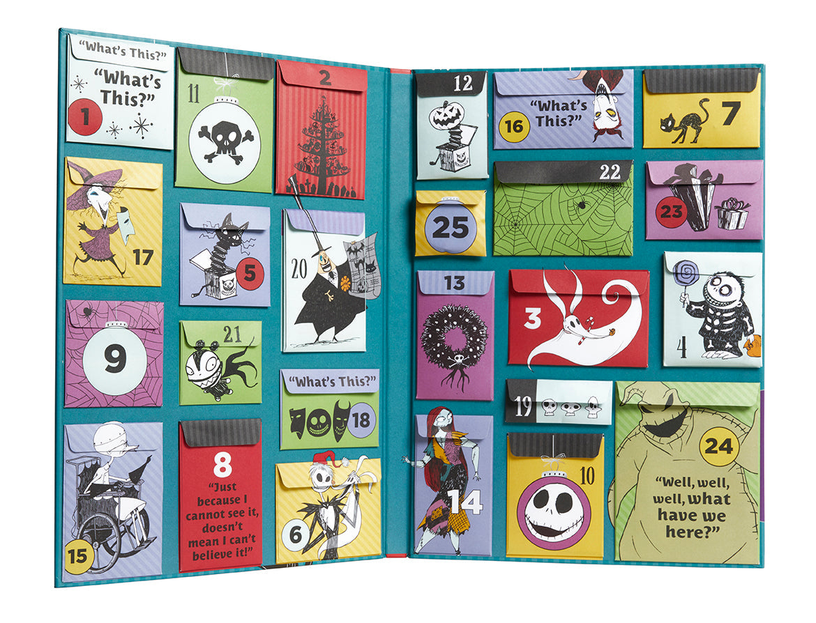 Hardcover "The Nightmare Before Christmas" Official Advent Calendar by Insight Editions, featuring ghoulish delights and festive illustrations.