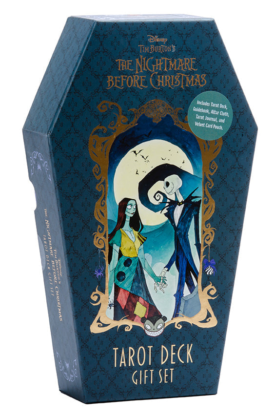 Hardcover Nightmare Before Christmas Tarot Deck and Guidebook gift set by Insight Editions, featuring themed artwork and cards.