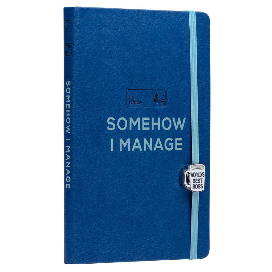 Hardcover "The Office: Somehow I Manage" journal with charm by Insight Editions, featuring a themed cover design.