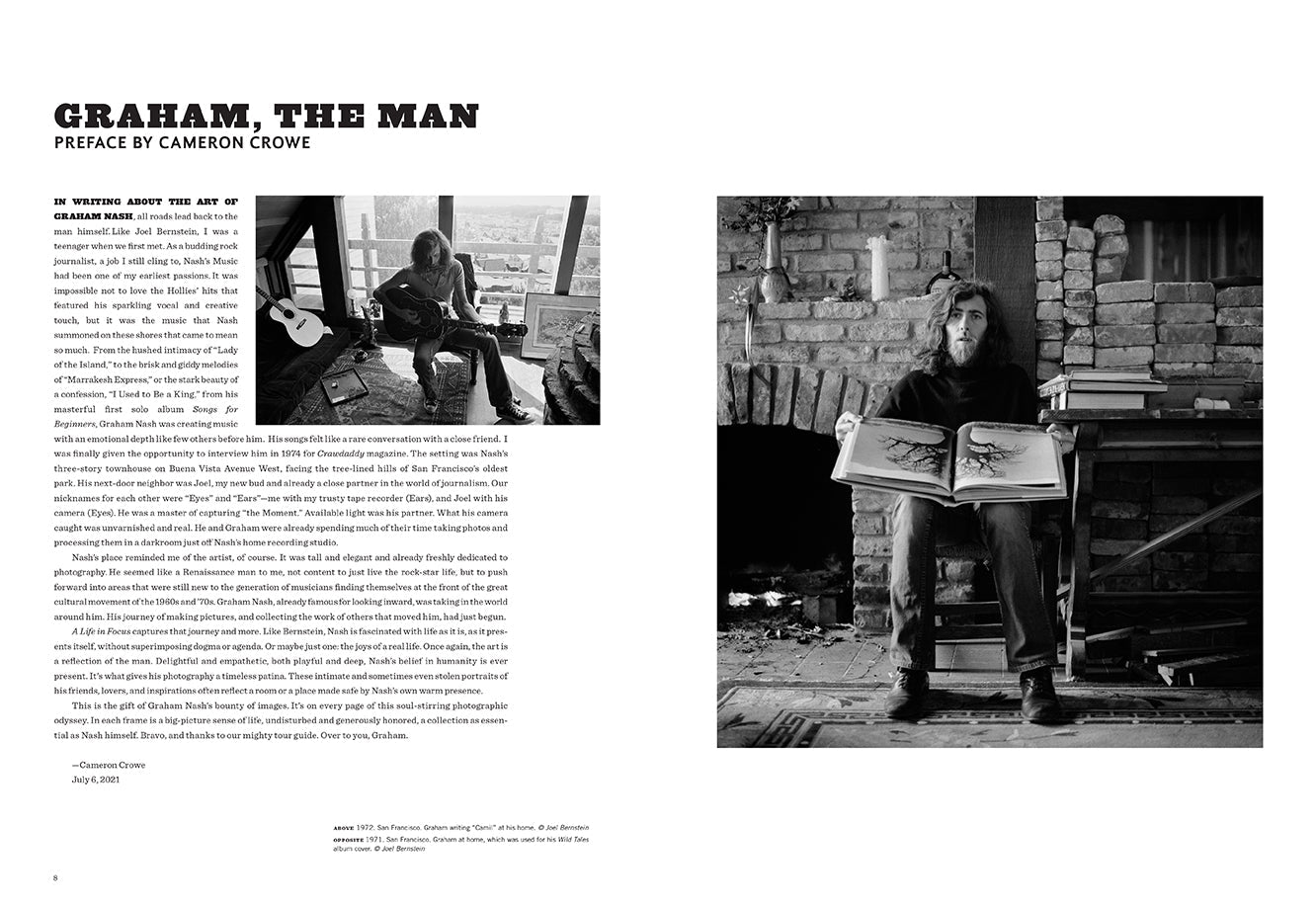 Hardcover book titled "A Life in Focus" with a jacket, published by Insight Editions, featuring a cover image of a person with a camera.