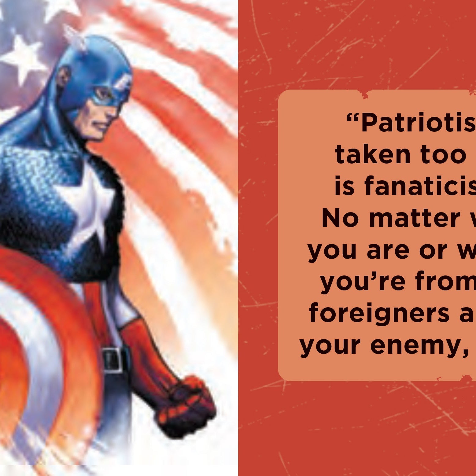 Hardcover book with jacket featuring Captain America from Marvel Comics, displaying inspirational quotes from the First Avenger.